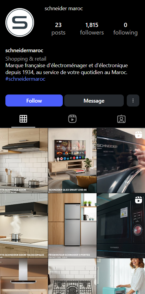 Instagram Schneider Maroc